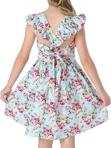 Miniatura 284 de Vestido de verano para niña, de algodón, con diseño floral
