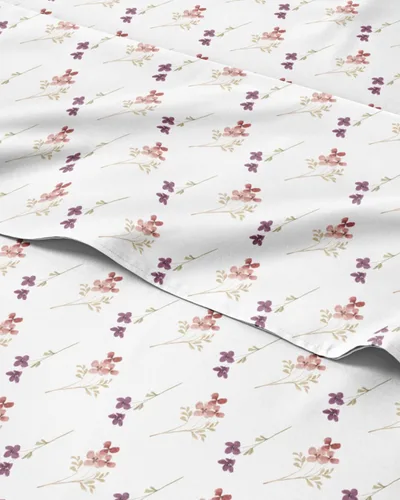 Miniatura 25 de Sábanas con patrón de puntos azules, 1 sábana encimera, 1 sábana bajera y 1 funda de almohada con bolsillos profundos, ropa de cama con estampado