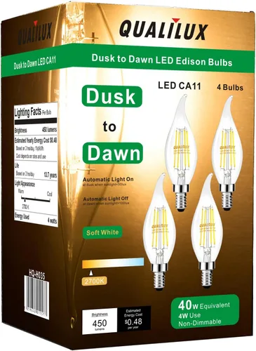 Miniatura 11 de Qualilux Bombillas LED A19 del atardecer al amanecer 850 LM, equivalente a 60 W, luz diurna, 9.5 W de eficiencia energética, A19, base E26, paquete
