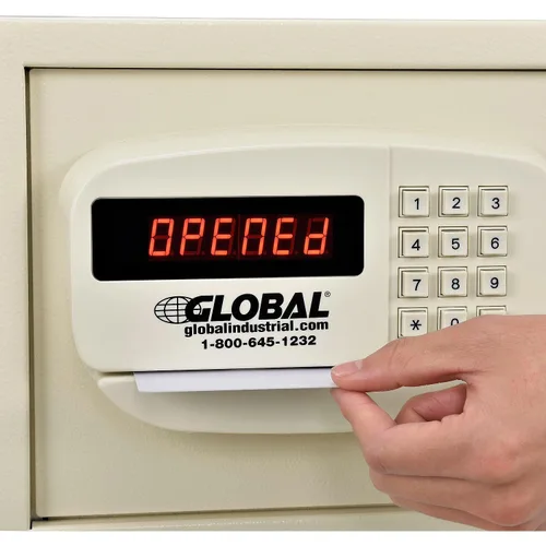 Miniatura 6 de Global Industrial Cerradura electrónica personal segura de hotel con ranura para tarjeta y teclado, capacidad de 1.2 pies cúbicos, con llave