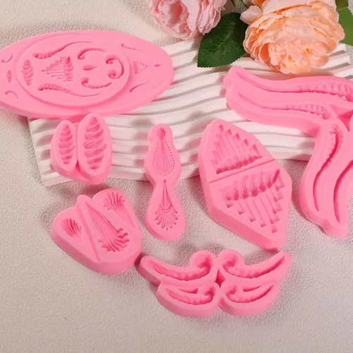 Miniatura 8 de Lambeth - Moldes de silicona para decoración de pasteles de encaje, para decoración de cupcakes, galletas, dulces, chocolate, manualidades