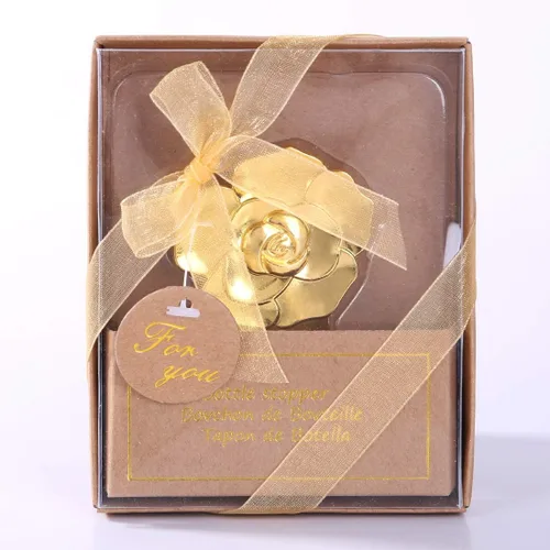 Miniatura 3 de WeddParty - 12 unidades de abrebotellas de amor con rosa dorada, regalos de boda con exquisita caja de embalaje, regalos de boda para invitados