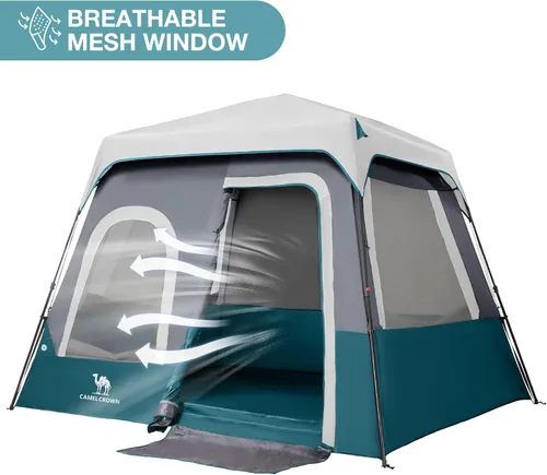 Miniatura 6 de CAMEL CROWN 4/6 Person Instant Cabin Tent, Pop Up Windproof Tents for Camping, 60-Second Setup Family Tent with Carry Bag for Outdoor Hiking Azul