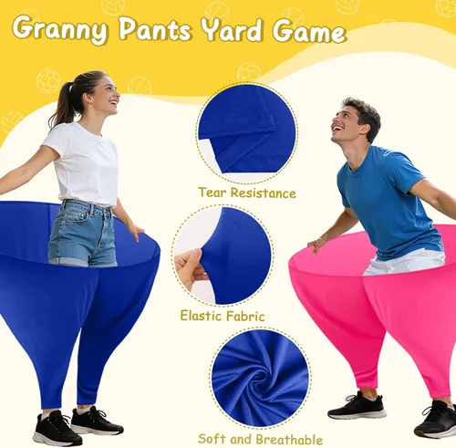 Miniatura 5 de Juego de pantalones de abuelita para patio, pantalones gigantes de abuelita, juego al aire libre, incluye pelotas hinchables y bombas de aire