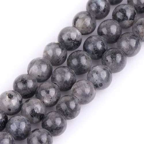 Miniatura 186 de GEM-Inside - Cuentas redondas de ágata de ónix azul claro natural de 0.394 pulgadas (0.394 in) con agujero grande para hacer joyas, suministros