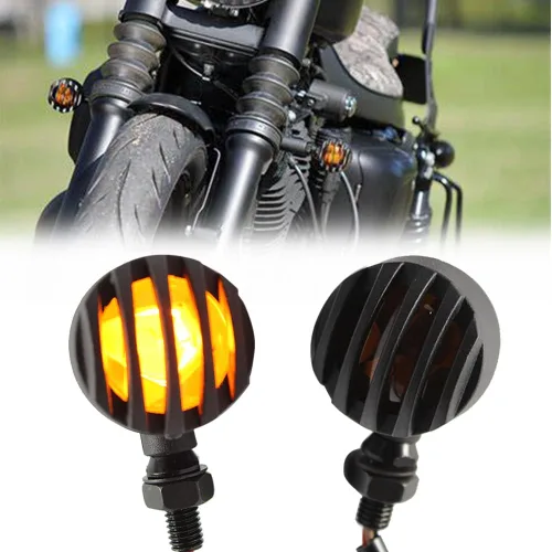 Miniatura 8 de DREAMIZER Señales de giro universales para motocicleta, luz indicadora de conducción negra, lámpara de freno para motos de motor y ATV - luz ámbar
