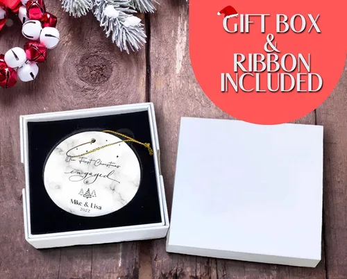 Miniatura 4 de Cozzies Adorno de Navidad personalizado, nuestro primer regalo de compromiso de Navidad, regalo de boda