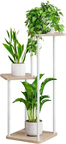 Miniatura 7 de AZERPIAN - Soporte para plantas de 3 niveles, estante de metal para plantas de interior, para múltiples plantas, soportes de esquina para flores