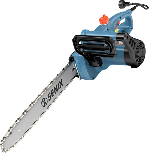 SENIX Motosierra eléctrica, motosierra con cable de 14 pulgadas, sierra de cadena de 10 amperios para cortar madera, recortar árboles, herramienta