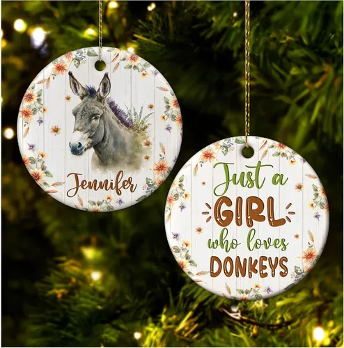 Miniatura 8 de Hyturtle Adorno de Navidad personalizado para los amantes de los osos, adorno de cerámica con nombre personalizado de Just A Girl Who Loves Bears