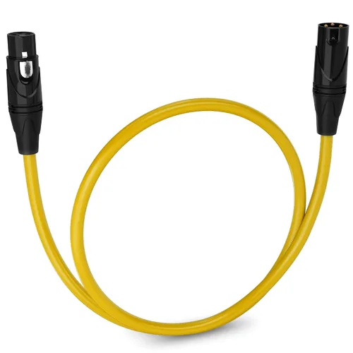 Miniatura 117 de LyxPro Cable de micrófono XLR hembra a macho de ángulo recto de 3 pines de 1.5 pies para altavoces amplificados, interfaz de audio, rendimiento