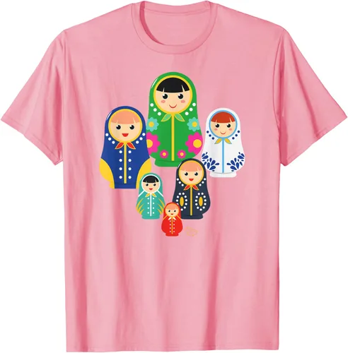 Miniatura 63 de Matryoshka Russian Nesting Dolls, Rusia - Camiseta de regalo, Azul / Patchwork, S
