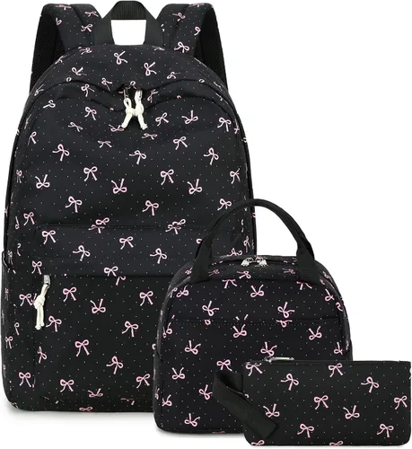 Miniatura 61 de Bluboon Juego de mochila para adolescentes, mochila escolar para niñas, lonchera y lápices, bolsas para estudiantes, 3 en 1, rosa-3 juegos, Escuela