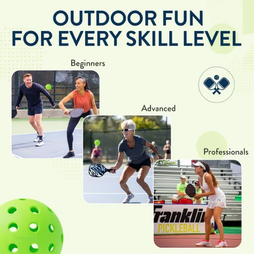 Miniatura 5 de Outdoor Pickleball Balls USAPA Approved for Tournament Play 6 12 48 Packs Durable 40-Hole Design Ideal for All Skill Levels Pickleball Accessories