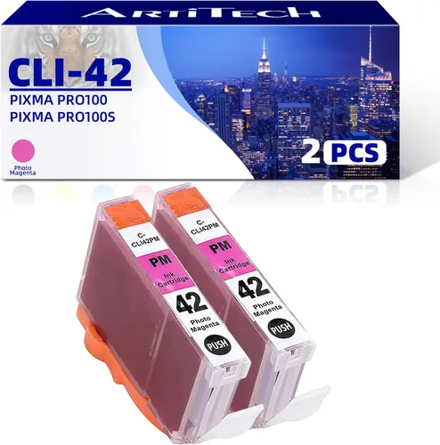 Miniatura 13 de CLI-42 BK Pixma Pro-100 - Cartuchos de tinta de repuesto para Canon CLI42 CLI-42 Cartucho de tinta negro para impresoras Pixma Pro-100S, paquete de 2