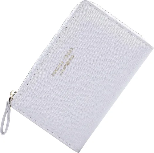 Miniatura 6 de JIUFENG Cartera con cremallera para mujer, con bloqueo RFID, multiusos, tarjeteros, monederos cortos