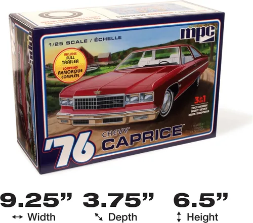 Miniatura 5 de MPC 1976 Chevy Caprice w/Trailer 2T Kit de modelo a escala 1:25