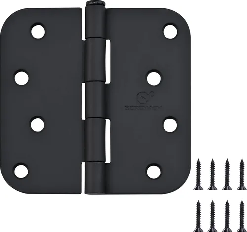 Bisagra para puerta interior de 4 pulgadas, bisagras interiores de 4 pulgadas, color negro mate, bisagras interiores de 4 pulgadas, bisagra de Negro