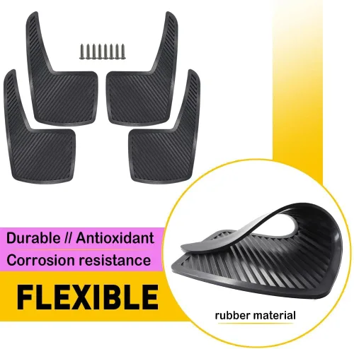Miniatura 6 de AUTOXBERT - Juego de 4 aletas universales de goma para automóvil, guardabarros sucios y flexibles, para camioneta, SUV, camioneta, 8.3 x 14.2 in