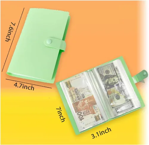 Miniatura 4 de Carpeta de ahorro de dinero, fundas transparentes para monedas de 50 páginas, soportes portátiles para dinero para coleccionistas, titulares