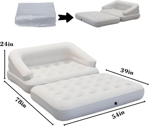 Miniatura 3 de Sofá cama inflable, sofá inflable para camping, impermeable, negro