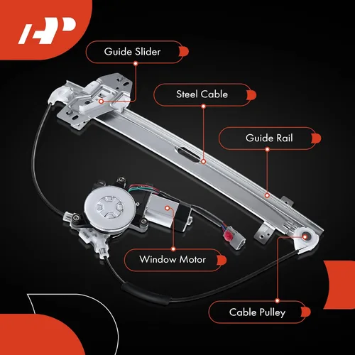 Miniatura 6 de A-Premium Regulador de ventana eléctrica con motor de reemplazo para Honda Civic 2001-2005 Coupé, lado del pasajero derecho, frontal