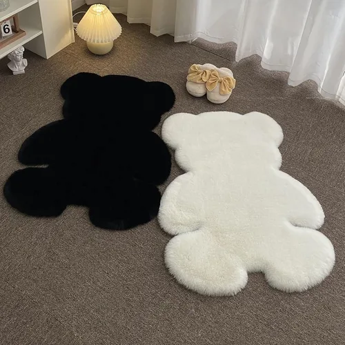 Miniatura 7 de Alfombra de pelo de oveja sintética de 2 pies, suave y esponjosa, bonita alfombra de felpa para guardería, habitación de niños y niñas, decoración