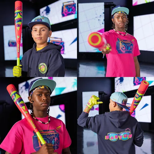 Miniatura 6 de Easton El Bate de Béisbol Dub USSSA Drop -5 / -8 / -10 Barril de 2 3/4' Compuesto de 2 Piezas Spring Break Edition - Rosa/Amarillo