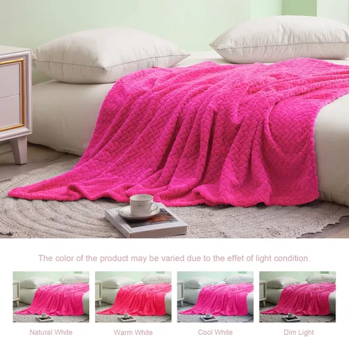 Miniatura 5 de Exclusivo Mezcla Manta de Vellón Tamaño King para Cama, 90x104 Pulgadas Mantas de Franela Jacquard Suaves y Acogedoras, Ligeras Afelpadas Cálidas