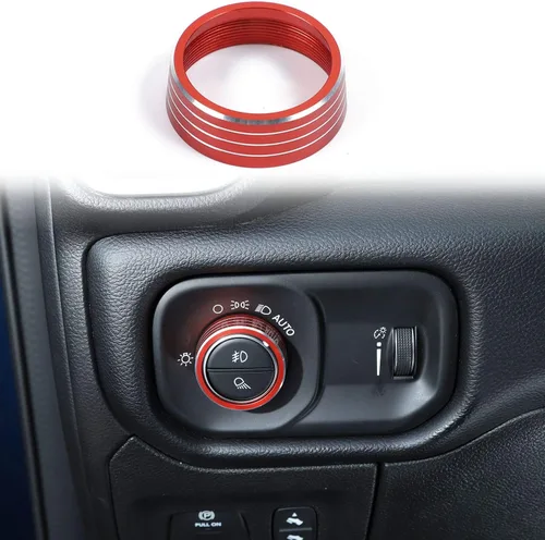 Miniatura 12 de Voodonala para Dodge RAM - Cubierta de perilla selectora de ajuste de interruptor de faro delantero de aluminio para Dodge RAM 2010-2017, accesorios