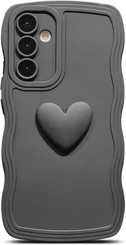 Miniatura 10 de Funda para Samsung Galaxy S22 para mujer, linda funda Kawaii 3D Love Heart color sólido rizado ondulado lente de cámara cubierta a prueba de golpes