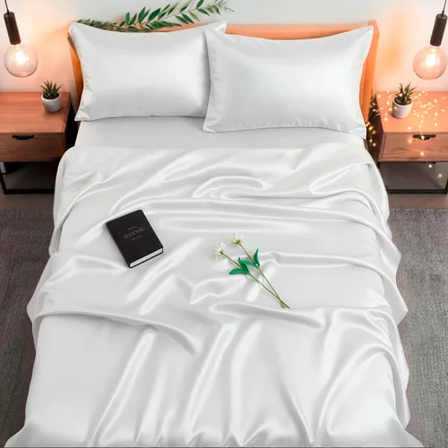 Colorado Home Co SUNDAYSILKS | Sábanas 100% seda de morera | 4 sábanas de seda pura | Tamaño Queen | Juego de cama de seda natural orgánica de grado