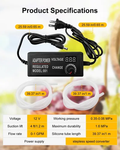 Miniatura 3 de Bomba eléctrica de transferencia de vino para el hogar con regulador de velocidad de 110 V, bombas de bebidas de bajo ruido, bomba de cerveza