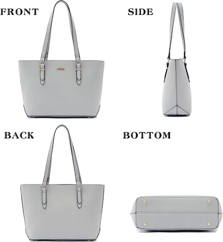 Miniatura 5 de Qiyuer - Juego de carteras y bolsos para mujer, bolso de trabajo, bolso de mano, bolso de hombro con asa superior, bolso con cartera a juego