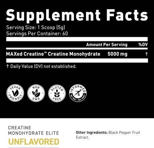 Miniatura 5 de Kaged Monohidrato de creatina en polvo de élite Sin sabor Construcción muscular y recuperación MAXCatalyst para alta absorción Vegano, sin