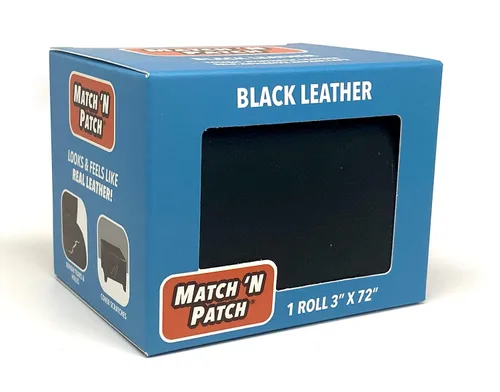 Miniatura 2 de MATCH 'N PATCH Cinta de reparación de cuero, parches realistas de piel sintética negra (3 x 72 pulgadas) para sofá, tapicería, asientos de coche