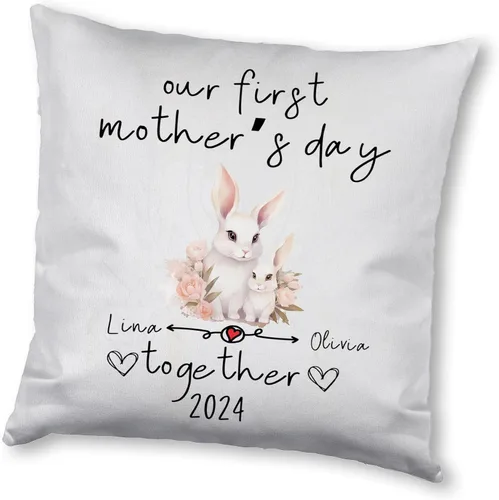 Miniatura 10 de Bunny Mothers Day, Personalised Pillow Case Decor for Home, Present for Mom, Grandmother, for Her