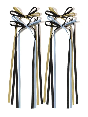 Miniatura 11 de LFOUVRE Pinza para el cabello, pinzas para el pelo para mujer, pinzas para el pelo con lazo de cinta, lazos para el pelo con borlas para mujeres