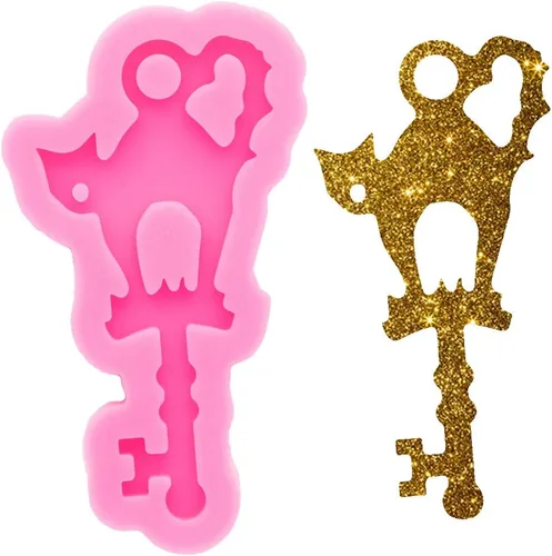Miniatura 10 de Moldes de resina súper brillantes estilo fantasma de Halloween, molde de silicona epoxi para llavero con agujero, moldes de silicona para hacer