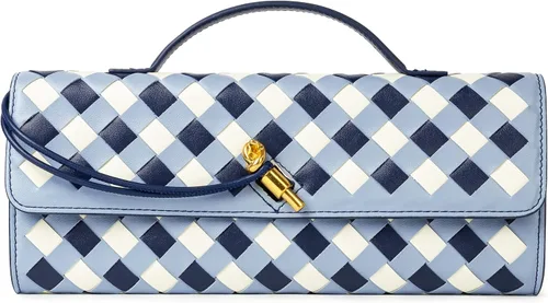 Miniatura 16 de Joryin Bolso tejido para mujer, bolso de mano de cuero tejido, bolso cruzado, bolso formal de noche, cuero vegano