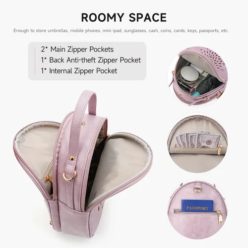 Miniatura 9 de T1953 Mochila para mujer, de piel sintética, para regalo para niñas y mujeres