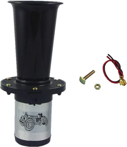 Bocina JDMSPEED nueva negra Ahooga para auto, camión, estilo antiguo vintage, para vehículos de 12 voltios, camiones, RVs, bocina para Hot Rod,