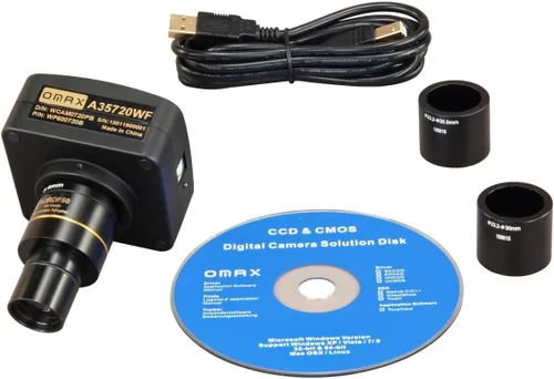 Miniatura 2 de OMAX Cámara digital WiFi 720p para microscopio compatible con Windows/Mac/iOS/Linux/Android