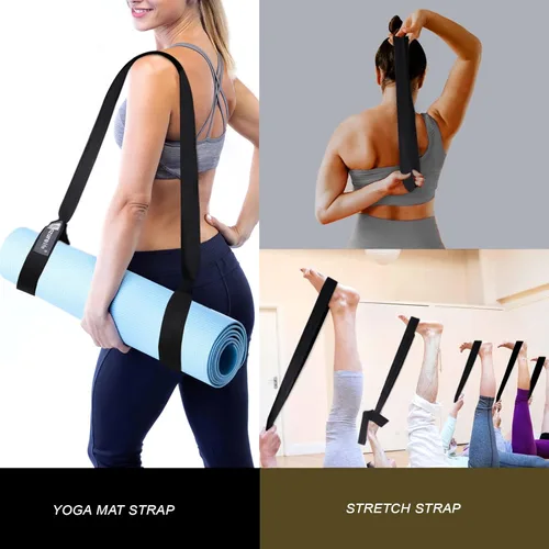 Miniatura 5 de A AZURELIFE Premium 2 en 1 correa para esterilla de yoga, ajustable antideslizante para transportar esterilla de yoga, se dobla como bandas