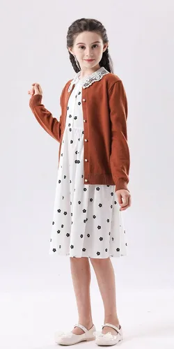 Miniatura 7 de SMILING PINKER cardigan de cuello redondo para niñas