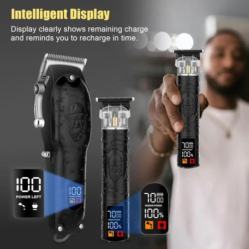 Miniatura 3 de Juego de cortapelos profesional para hombres, afeitadora eléctrica, maquinilla de afeitar inalámbrica, cortadora de pelo, cortadora de barba, kit