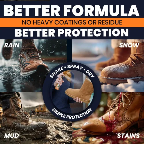 Miniatura 5 de Uncle Todd's Spray protector de zapatos – repelente al agua y a las manchas – 6 onzas sin aerosol de gamuza – Protege cuero, gamuza y nobuck