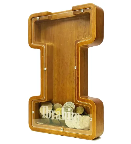 Miniatura 40 de Alcancia personalizada grande de madera con letras, alcancía para monedas, alcancía personalizada con nombre, puede ser utilizada como regalo de J