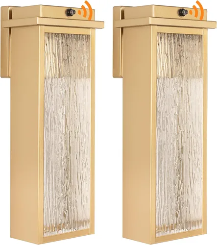 Miniatura 15 de VenzBlomia Lámpara de pared exterior de 16" en negro del atardecer al amanecer LED, lámpara de iluminación exterior grande, lámpara de pared montada