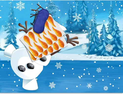Juego de Poner la Nariz en el Muñeco de Nieve de HRENCY para Niños, Juego de Fiesta de Navidad para Niños, Juego de Pin el Muñeco de Nieve con 24
